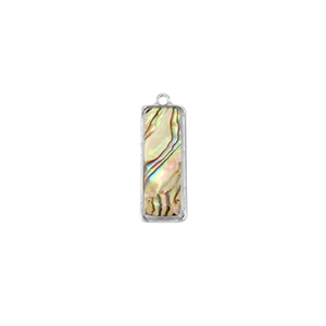 Anh&auml;nger aus Resin with Imitation Shell Rectangle Silver-taupe