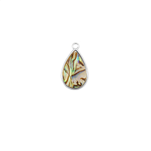 Anh&auml;nger aus Resin with Imitation Shell Oval Silver-taupe