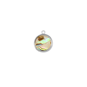 Anh&auml;nger aus Resin with Imitation Shell Round Silver-taupe