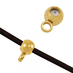 Zubeh&ouml;r aus Stainless Steel - Rostfreiem Stahl Stopperperlen mit &Ouml;se Gold