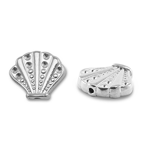 Perlen aus Stainless Steel - Rostfreiem Stah Shell Silver