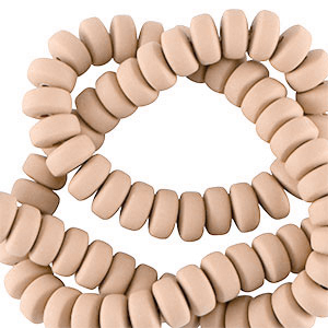 Rondell Perlen Polymer 7mm Creamy brown