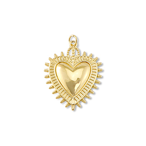 TQ Metall Brass Anh&auml;nger Heart Gold
