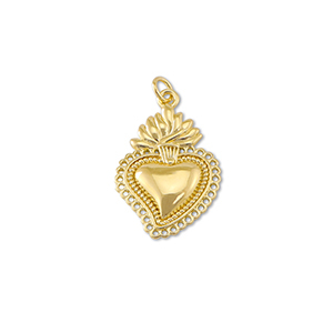 TQ Metall Brass Anh&auml;nger Heart Gold