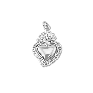 TQ Metall Brass Anh&auml;nger Heart Silver
