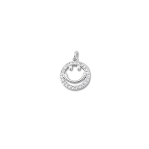 TQ Metall Brass Anh&auml;nger Smiley Silver