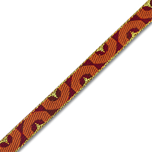 Schmucktextband half Circle Dark red-copper orange-gold