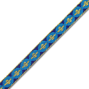 Schmucktextband Round with Cross Blue-gold