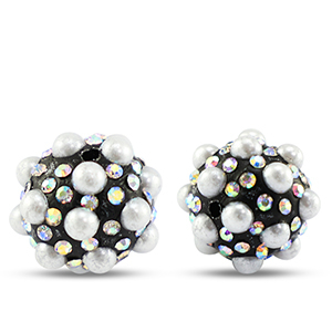 Perlen Bohemian Round Black-white