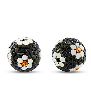 Perlen Bohemian Round Black-white