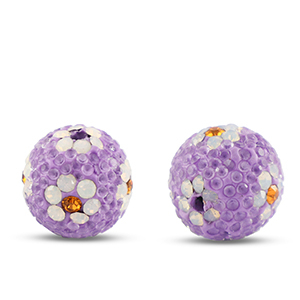 Perlen Bohemian Round Purple-white