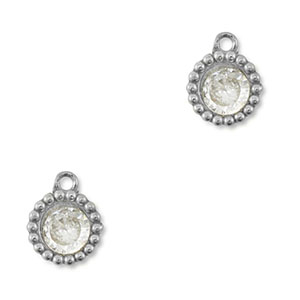 Anh&auml;nger aus Stainless Steel - Rostfreiem Stahl Zirkonia Round Silver-transparent