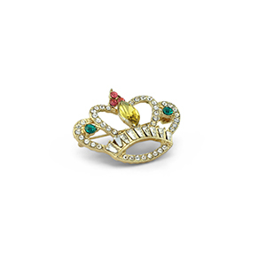 Broschen Crown Gold-green-pink