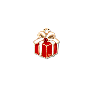 Anh&auml;nger Metall Zirkonia Gift Gold-rot-wei&szlig;