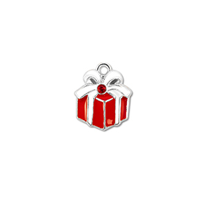Anh&auml;nger Metall Zirkonia Gift Silber-rot-wei&szlig;