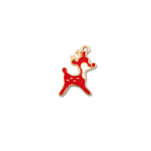 Anh&auml;nger Metall Reindeer Gold-rot-wei&szlig;