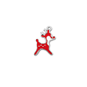 Anh&auml;nger Metall Reindeer Silber-rot-wei&szlig;