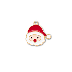 Anh&auml;nger Metall Santa Gold-rot-wei&szlig;