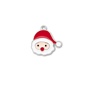 Anh&auml;nger Metall Santa Silber-rot-wei&szlig;