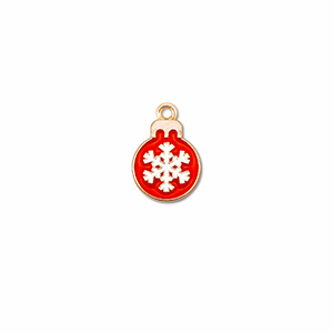Anh&auml;nger Metall Christmas Bauble Gold-rot-wei&szlig;