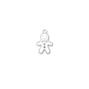 Anh&auml;nger Metall Zirkonia Gingerbread man Silber-wei&szlig;