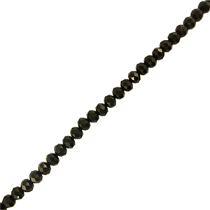 Facetten Top Glas Perlen 3x2mm Rondellen Black