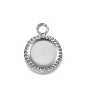 Geburtsstein Anh&auml;nger mit Fassung f&uuml;r SS16 Flatback Rostfreiem Stahl Silver