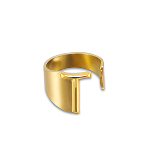 Stainless Steel - Rostfrei Stahl Ringe Letter T Gold