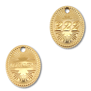 BY31&reg; Anh&auml;nger aus Stainless Steel - Rostfreiem Engelszahlen 222 / Alignment Gold