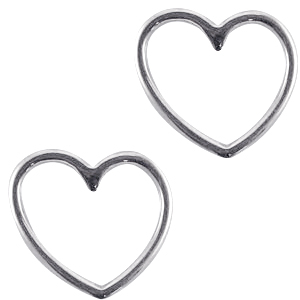 Metall DQ Anh&auml;nger Herz Antik silber (Nickelfrei)