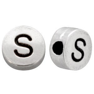 Metall DQ Perlen Buchstabe S Antik silber (Nickelfrei)