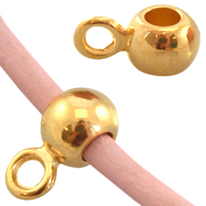 Anh&auml;nger mit &Ouml;se (f&uuml;r 2mm Leder) Gold (Nickelfrei)