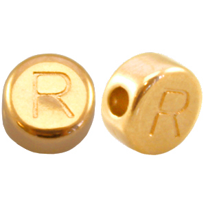 Metall DQ Perlen Buchstabe R Gold (Nickelfrei)