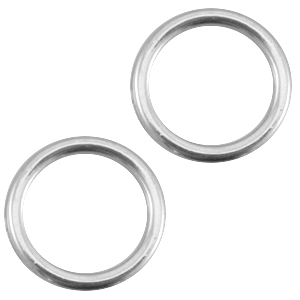 Metall DQ geschlossene Ring 13.5mm Antik silber (Nickelfrei)