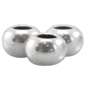 DQ Metall Ball 6x4mm Antik silber (Nickelfrei)