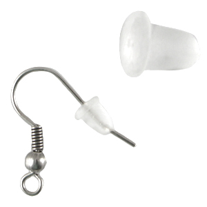 Ohrring Verschluss Gummi Transparent