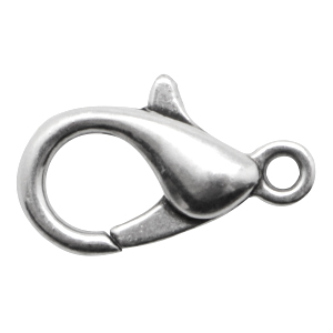 Zubeh&ouml;r Metall DQ Karabinerverschluss 12mm Antik silber (Nickelfrei)