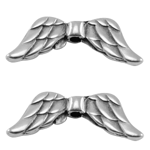 DQ Metall Perle Engelsfl&uuml;gel Antik silber (Nickelfrei)
