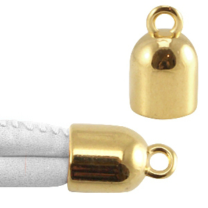 Metall DQ Endkappen mit &Ouml;se Gold (Nickelfrei)