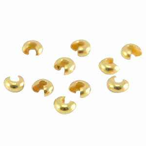 Metall DQ Quetsch-Kaschierperlen 5mm Gold (Nickelfrei)