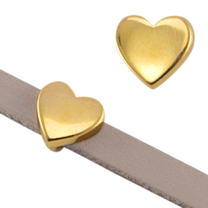 Metall DQ Schieber Herz &Oslash;5.2x2.2mm Gold (Nickelfrei)