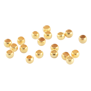 Metall DQ Quetsch Perle 2mm Gold (Nickelfrei)