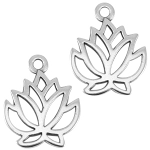 Metall DQ  Anh&auml;nger Lotus Antik silber (nickelfrei)