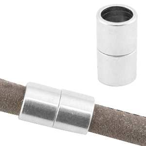Metall DQ Magnetverschluss &Oslash;6mm Antik silber (Nickelfrei)