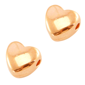 Metall DQ Herz Perle Rosegold (Nickelfrei)