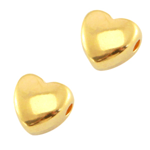 Metall DQ Herz Perle Gold (Nickelfrei)