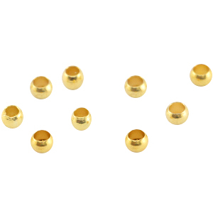 Metall DQ Quetschperlen 3.0 mm Gold (nickelfrei)