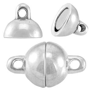 Metall DQ Magnetverschluss Ball 8mm Antik silber (nickelfrei)