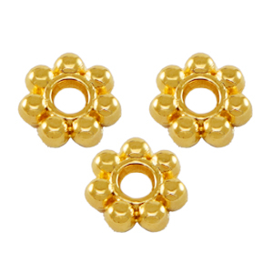 Perle DQ Metall Spacer Bali Ringe 5.6mm Gold (Nickelfrei)