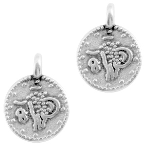 Anh&auml;nger DQ Metall M&uuml;nze Antik silber (nNckelfrei)